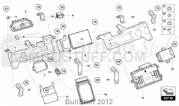 2015 Lamborghini AVENTADOR LP700-4 COUPE USA RETAINER FOR CONTROL UNITS (907.08.00)